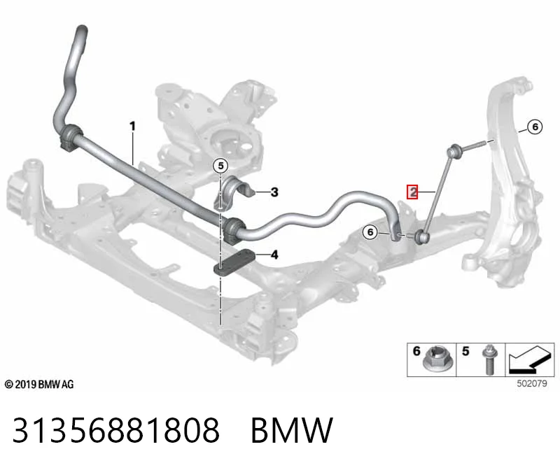 31356881808 BMW Bieleta estabilizadora delantera derecha