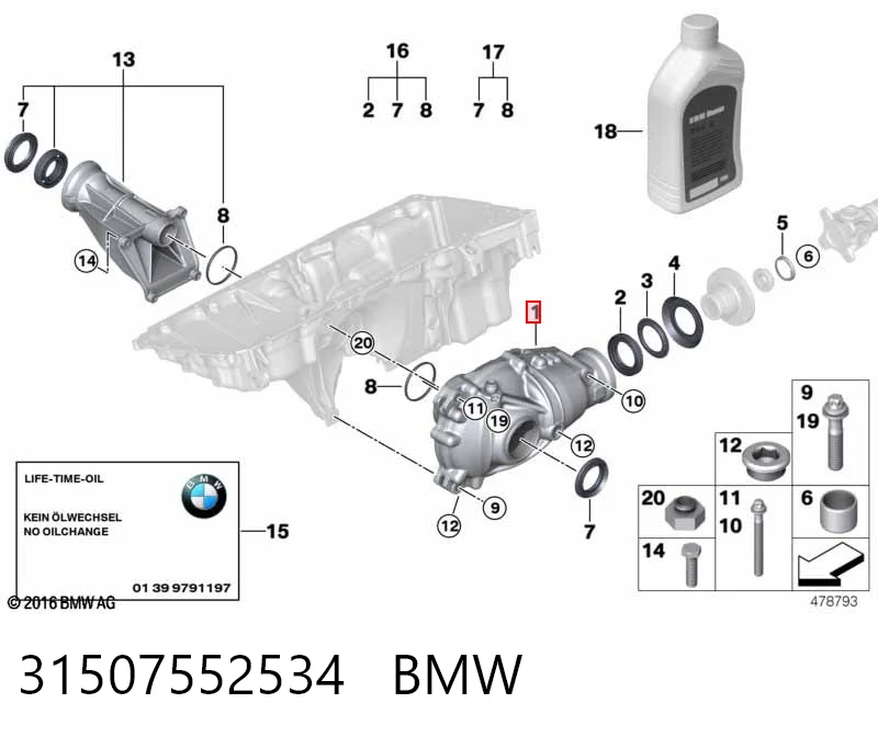 31507552534 BMW Reductor delantero