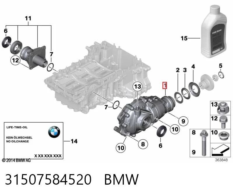 31507584520 BMW Reductor delantero