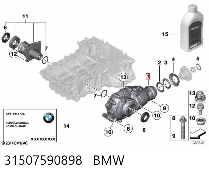 31507590898 BMW Reductor delantero