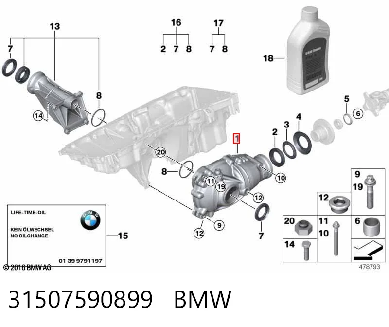 31507590899 BMW Reductor delantero
