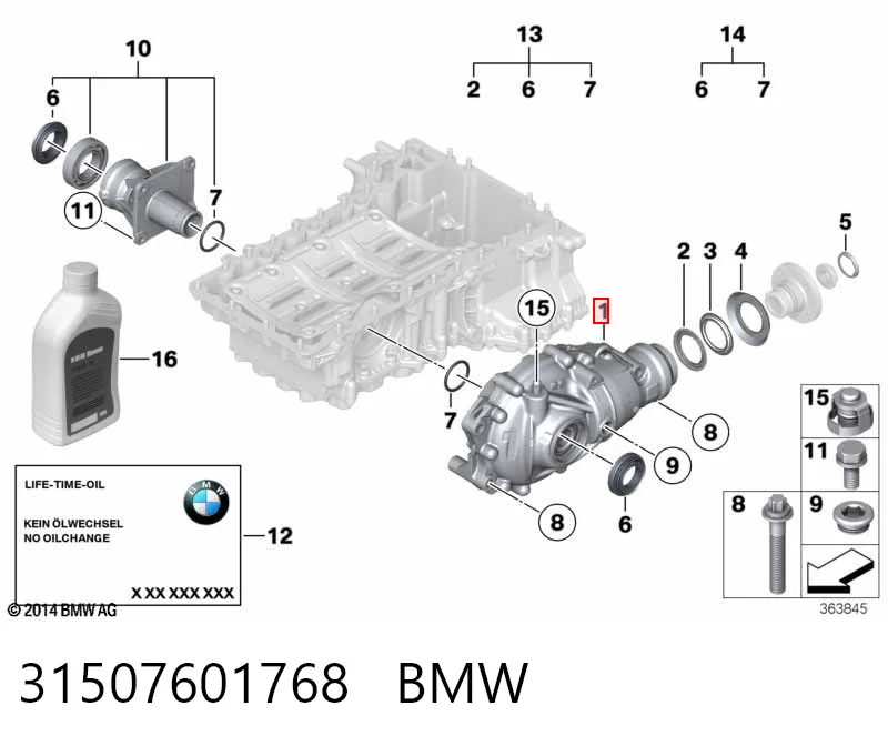 31507601768 BMW Reductor delantero