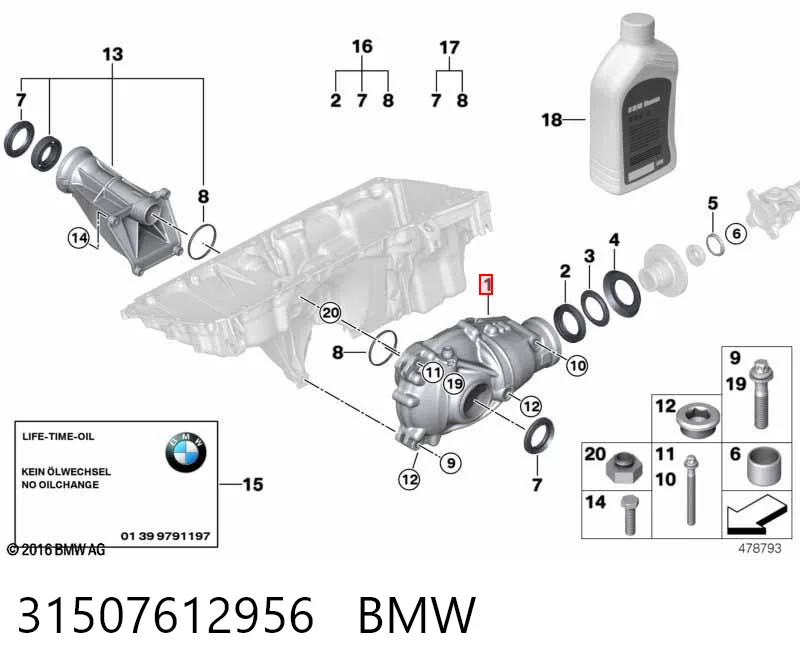 31507612956 BMW Reductor delantero