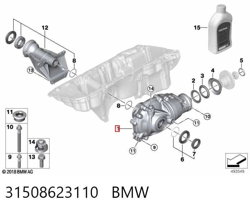 31508623110 BMW Reductor delantero
