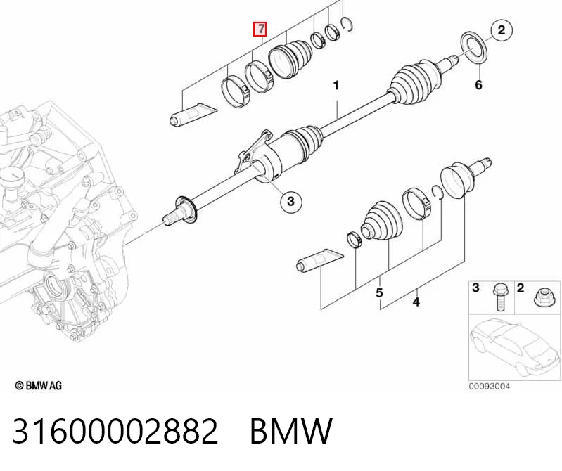 Fuelle, semieje delantero interior Primera  sedán (2002-2008) original desde 18,81 €