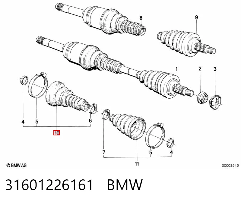 Comprar Fuelle interior del palier delantero BMW 3 E30 a bajo precio