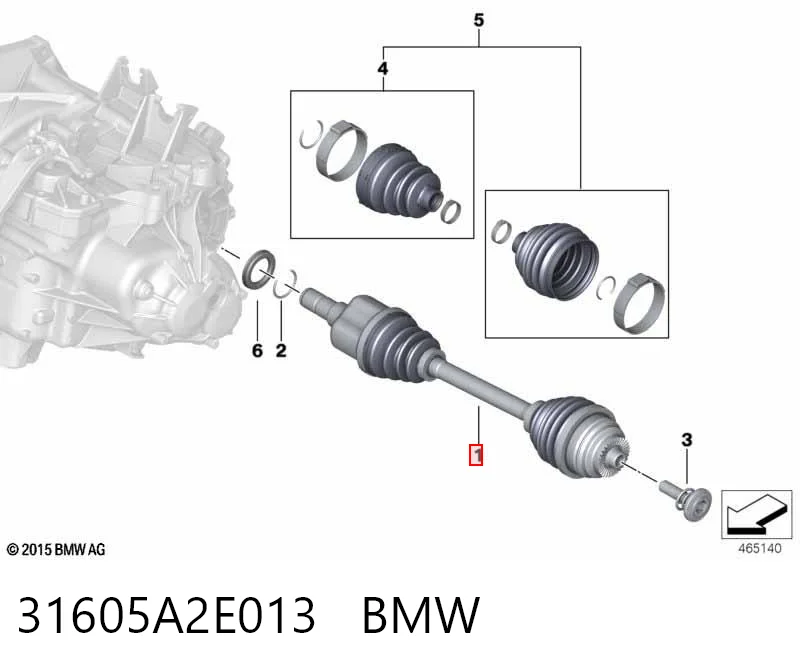 31605A2E013 BMW Semieje delantero izquierdo