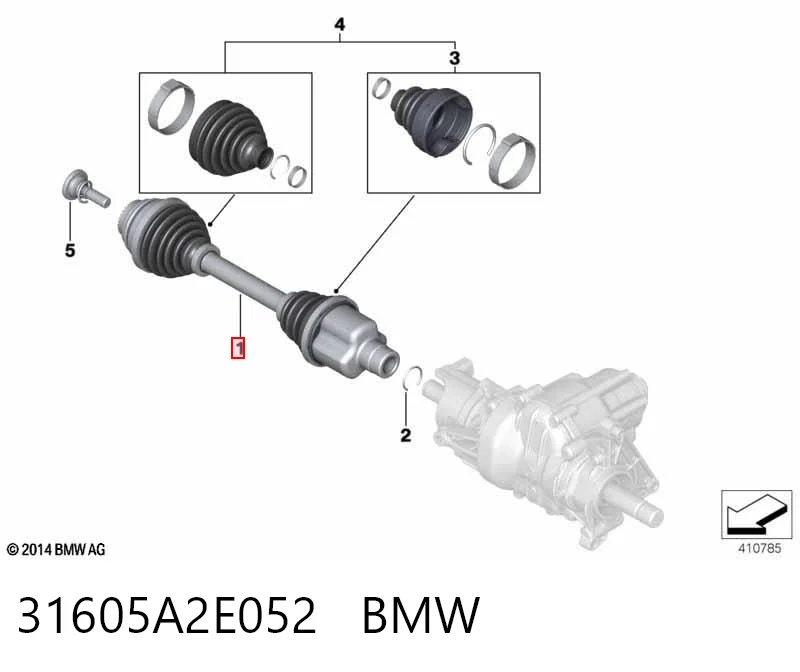 31605A2E052 BMW Semieje delantero derecho