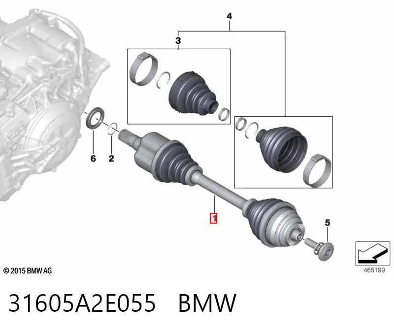 31605A2E055 BMW Semieje delantero izquierdo