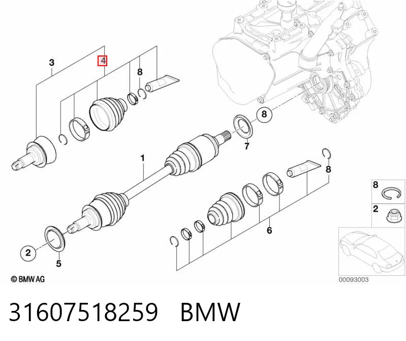 Fuelle de palier delantero exterior para Mini Cooper R56