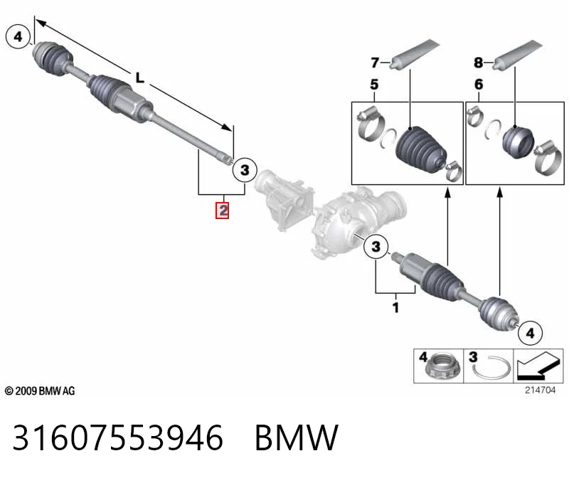 31607553946 BMW Semieje delantero derecho