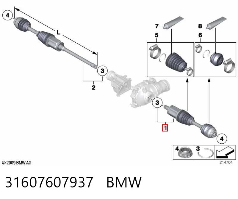 31607607937 BMW Semieje delantero izquierdo