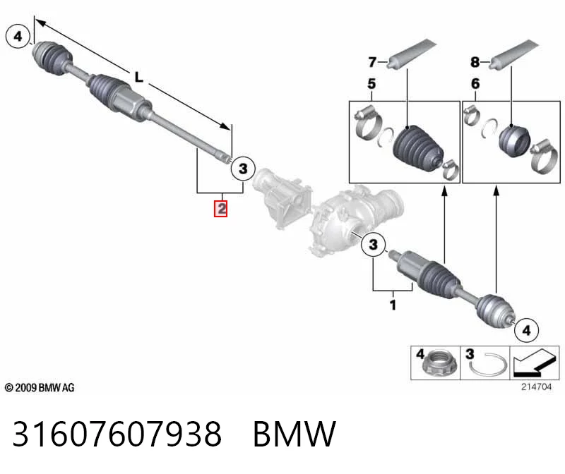 31607607938 BMW Semieje delantero derecho