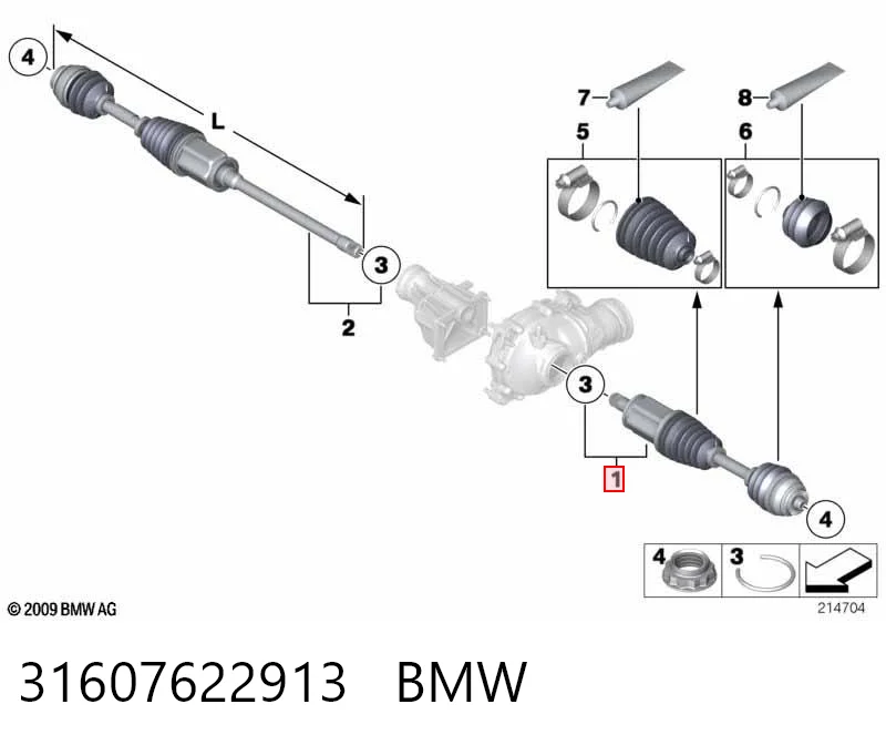 31607622913 BMW Semieje delantero izquierdo