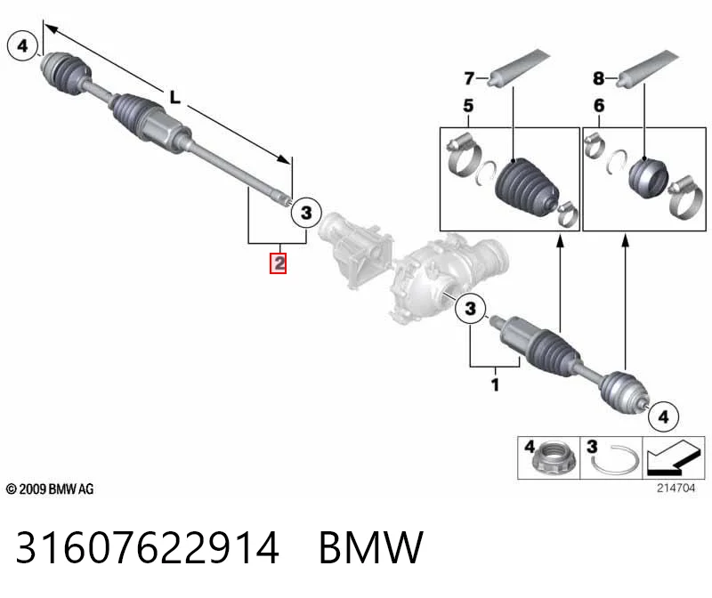 31607622914 BMW Semieje delantero derecho