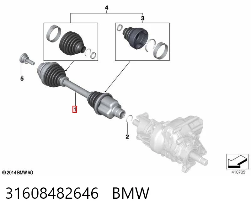 31608482646 BMW Semieje delantero derecho
