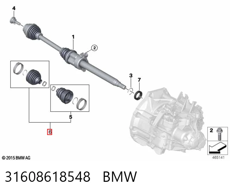Fuelle de palier delantero exterior para BMW 1 F40