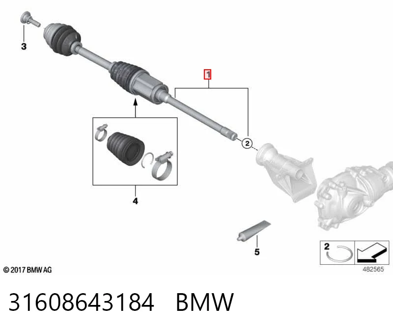 31608643184 BMW Semieje delantero derecho