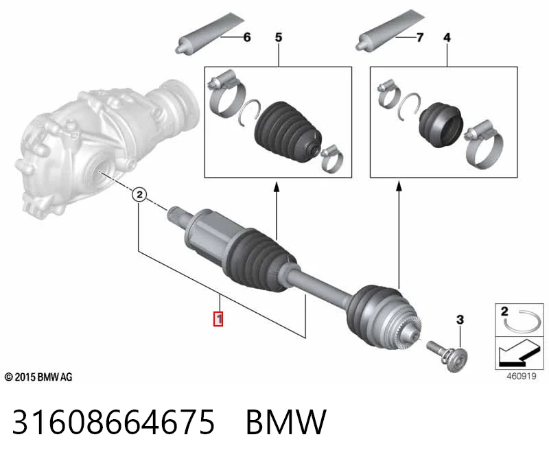 31608664675 BMW Semieje delantero izquierdo