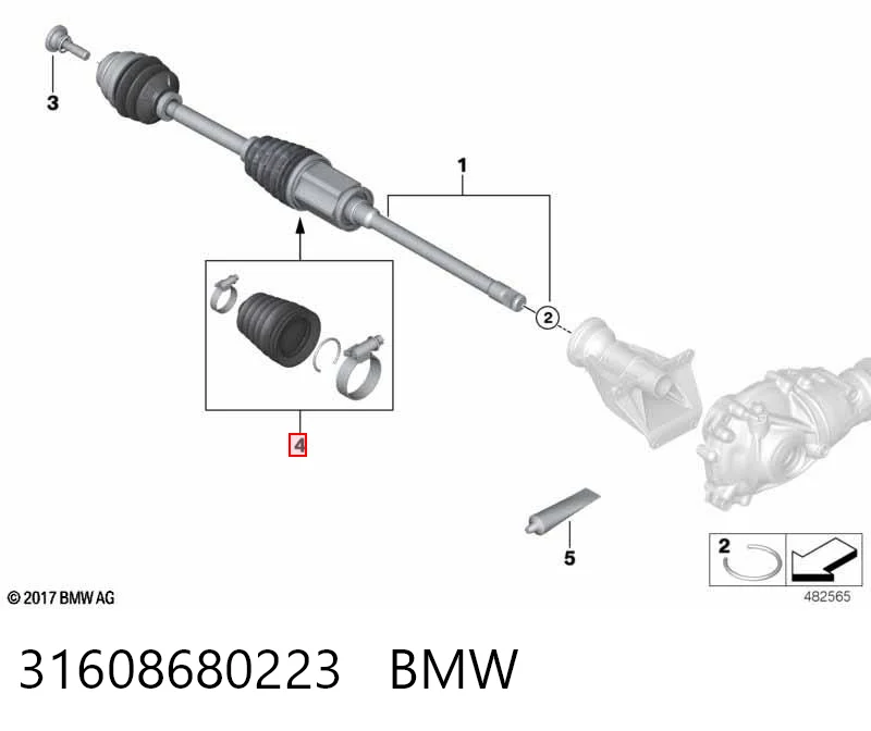 31608680223 BMW Fuelle palier delantero interior