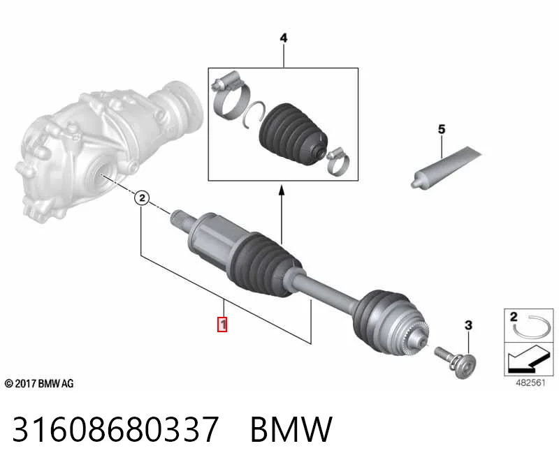 31608680337 BMW Semieje delantero izquierdo
