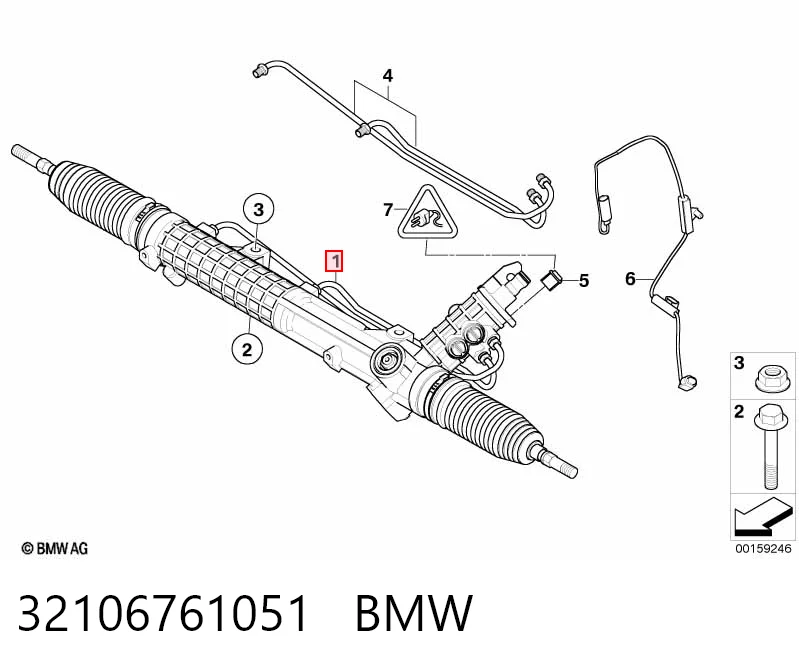 Cremallera de dirección 32106761051 BMW