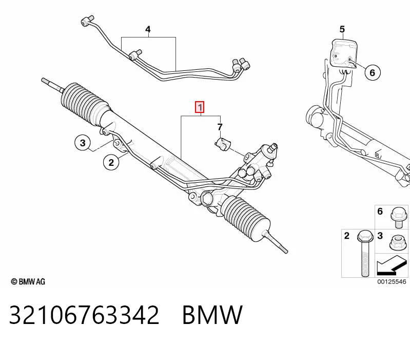 32106763342 BMW Cremallera caja de direccion