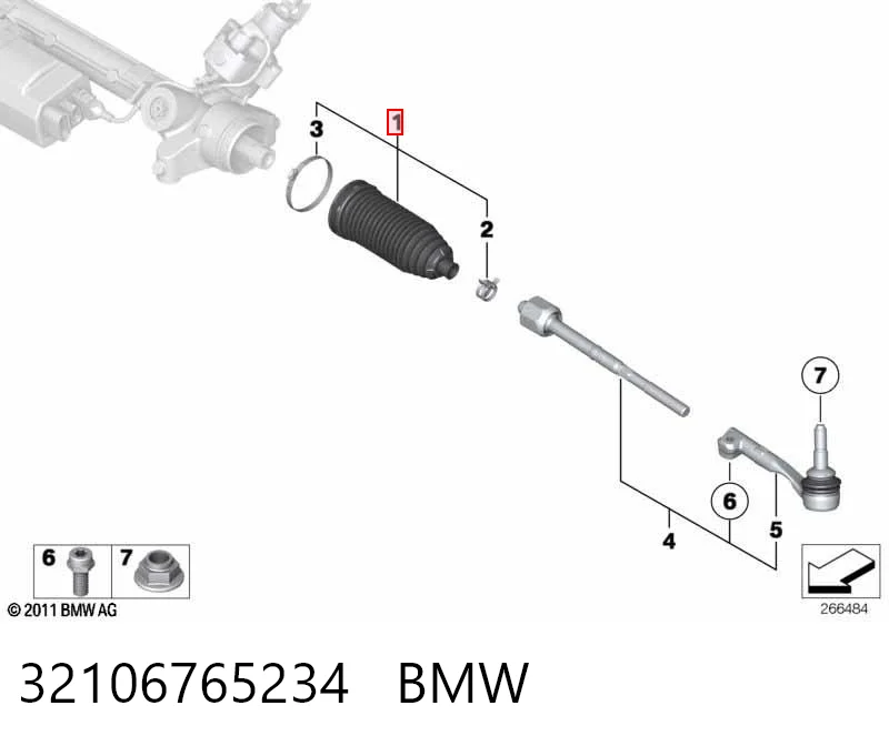 32106765234 BMW Guardapolvo dirección