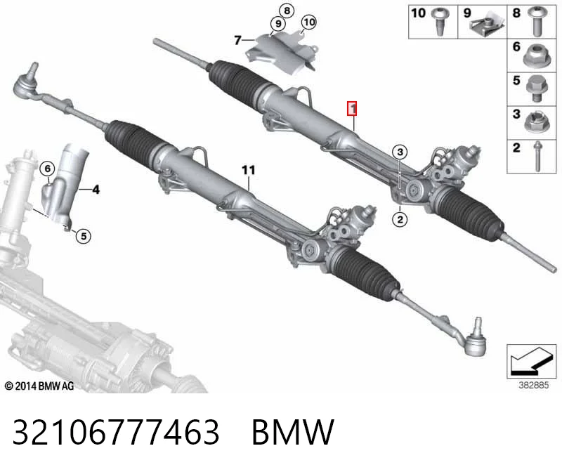 32106777463 BMW Cremallera caja de direccion