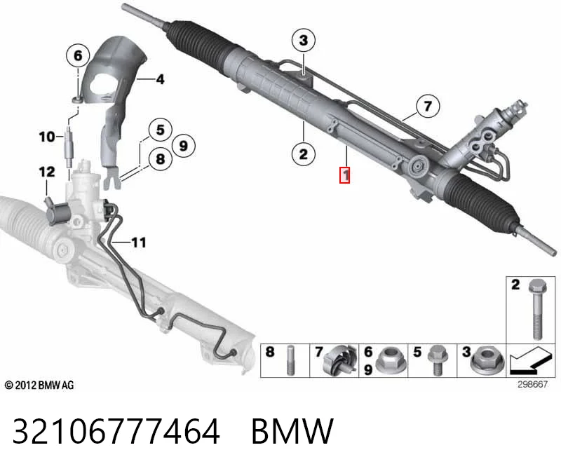 32106777464 BMW Cremallera caja de direccion