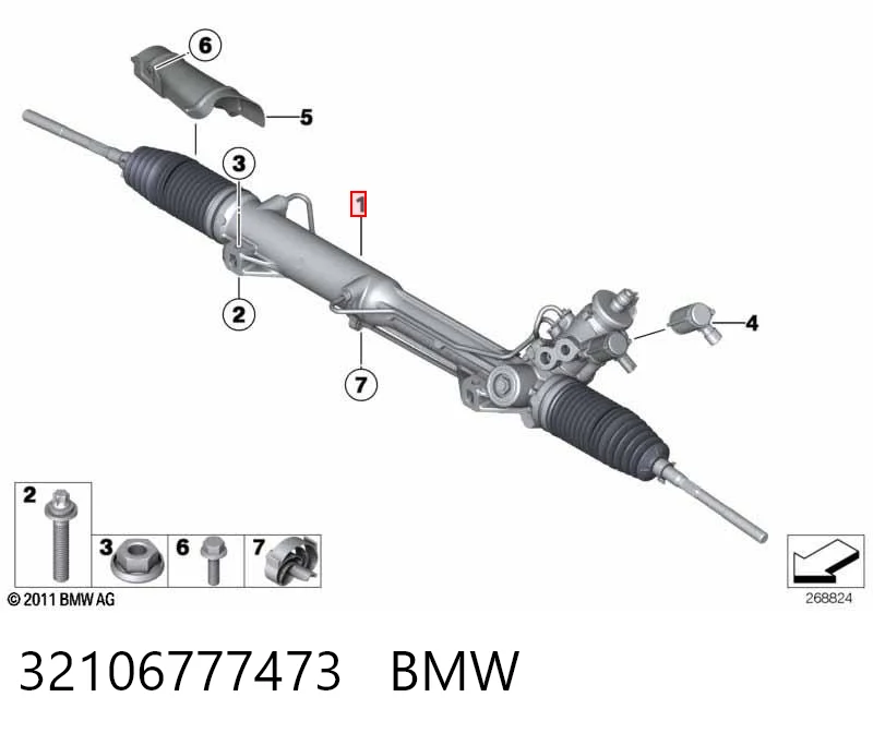 32106777473 BMW Cremallera caja de direccion