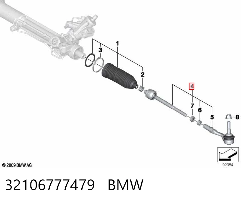 32106777479 BMW Barra de dirección completa
