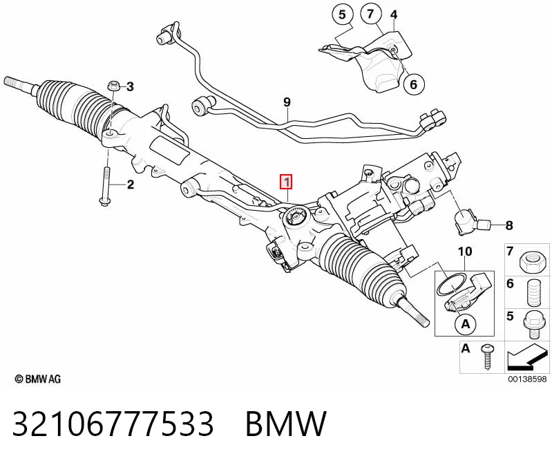 32106777533 BMW Cremallera caja de direccion