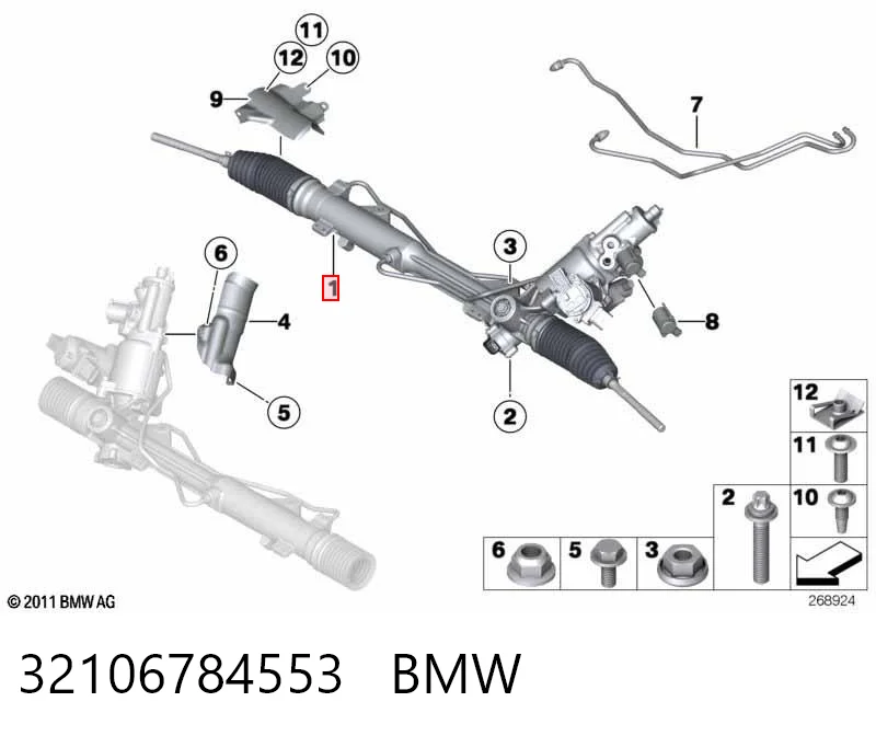 32106784553 BMW Cremallera caja de direccion