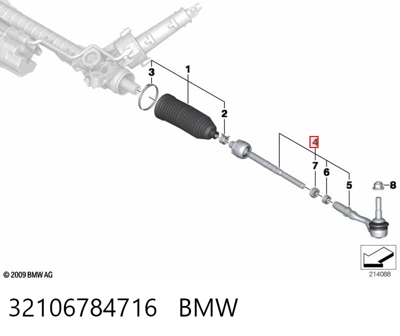 32106784716 BMW Barra de dirección completa izquierda
