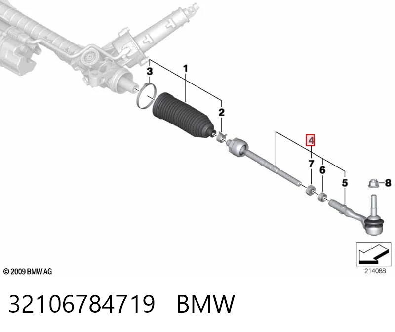 32106784719 BMW Barra de dirección completa derecha