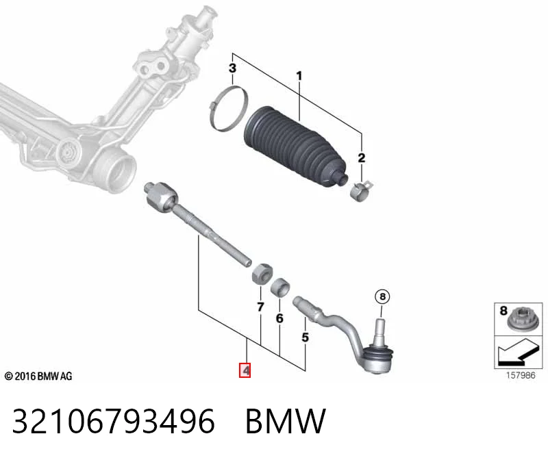 32106793496 BMW Barra de dirección completa