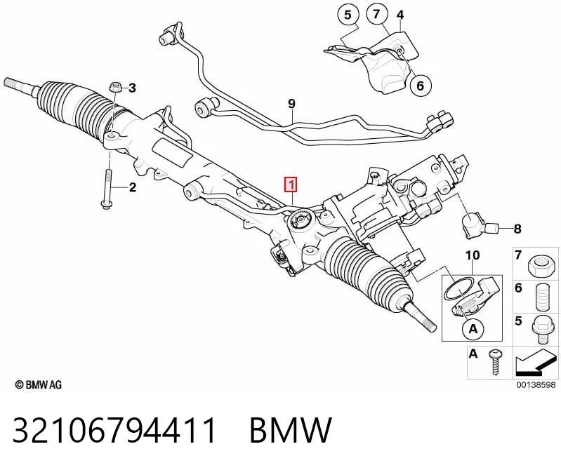 32106794411 BMW Cremallera caja de direccion