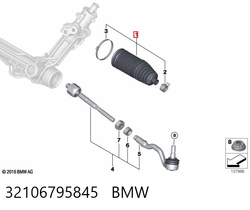 Fuelle de dirección 32106795845 BMW