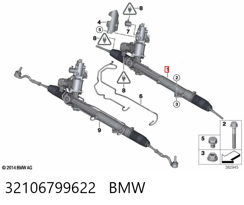 32106799622 BMW Cremallera caja de direccion