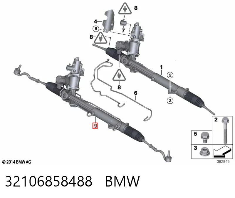 32106858488 BMW Cremallera caja de direccion