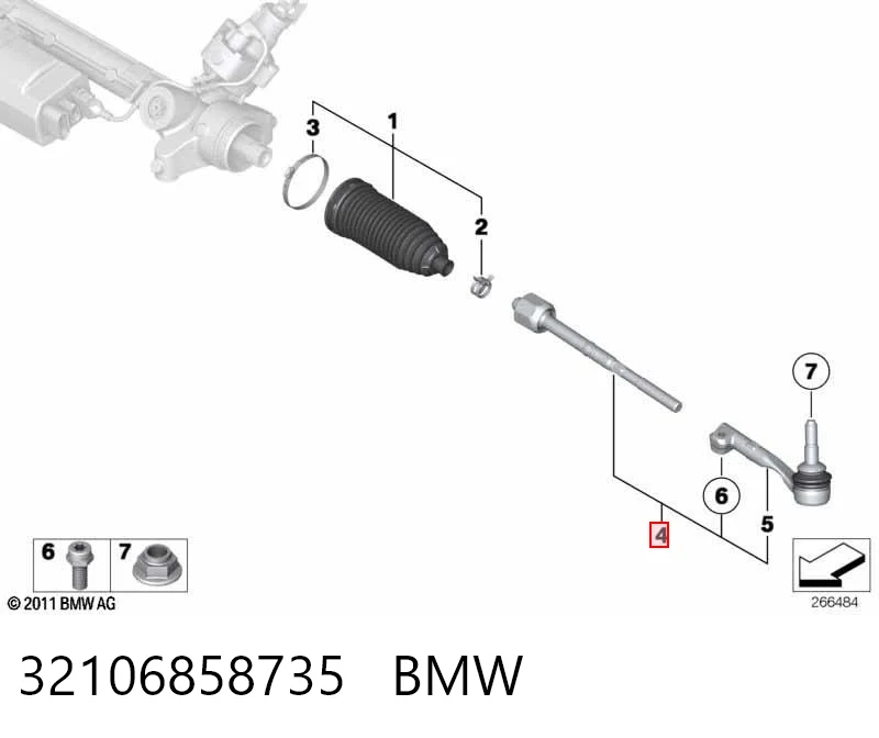 32106858735 BMW Barra de dirección completa izquierda
