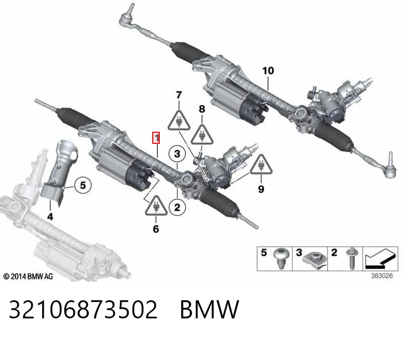 32106873502 BMW Cremallera caja de direccion