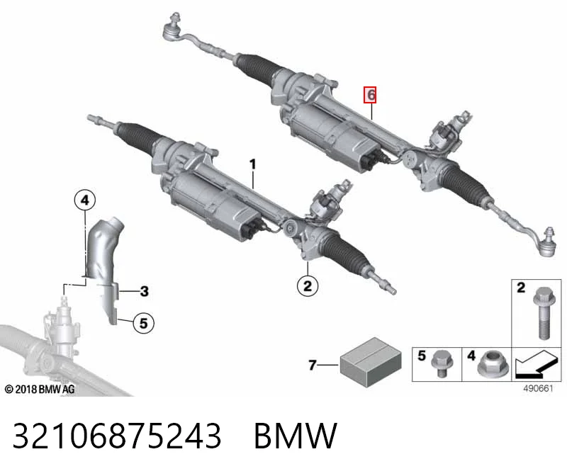 32106875243 BMW Cremallera caja de direccion