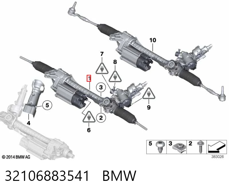 32106883541 BMW Cremallera caja de direccion