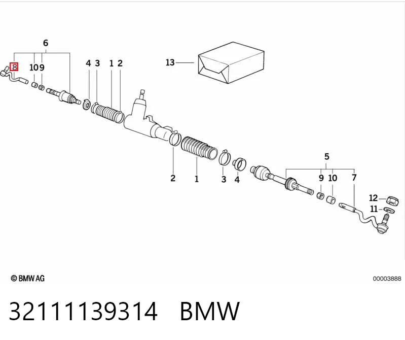 32111139314 BMW Rótula de dirección