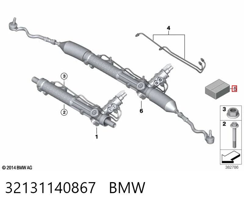 Juego de juntas, cremallera de dirección 32131140867 BMW