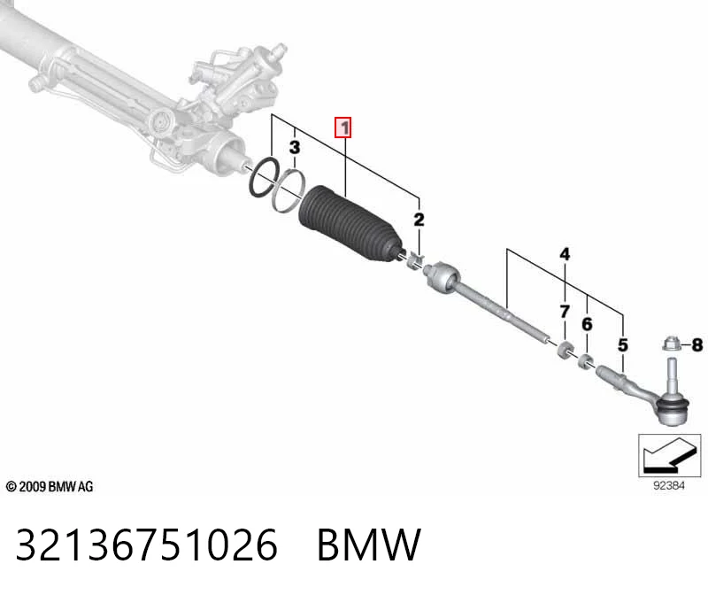 32136751026 BMW Guardapolvo dirección