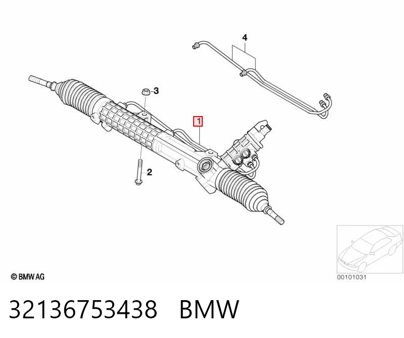32136753438 BMW Cremallera caja de direccion