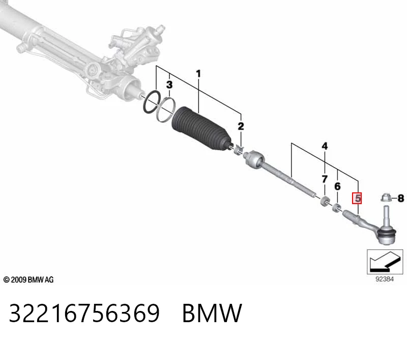 32216756369 BMW Rótula de dirección